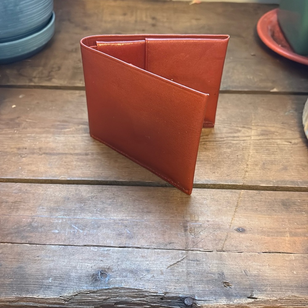 🔥 Vintage leather wallet Rolfs Cowhide Bifold memory jogger insert NEW deadstock